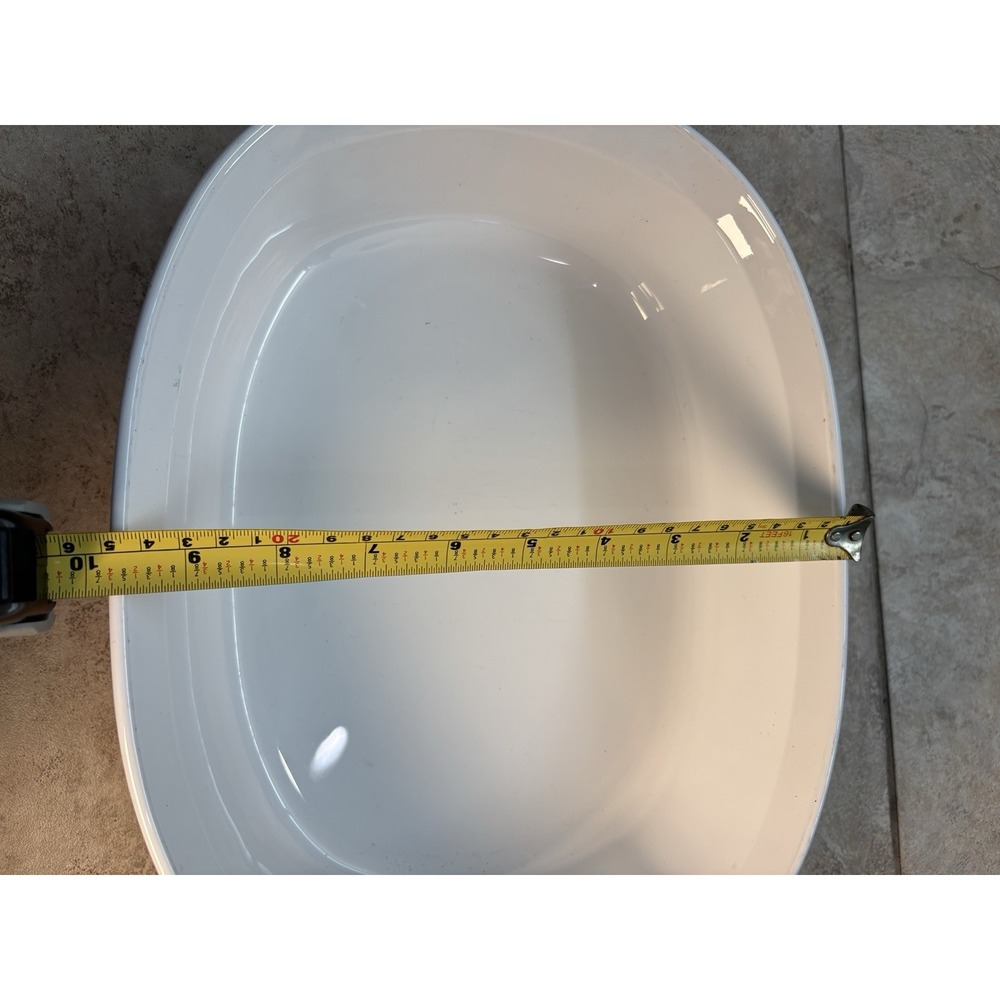 CorningWare French White 4 Qt Oval Casserole &Glass Pyrex Lid F-14-B Baking Dish - Picture 4 of 8